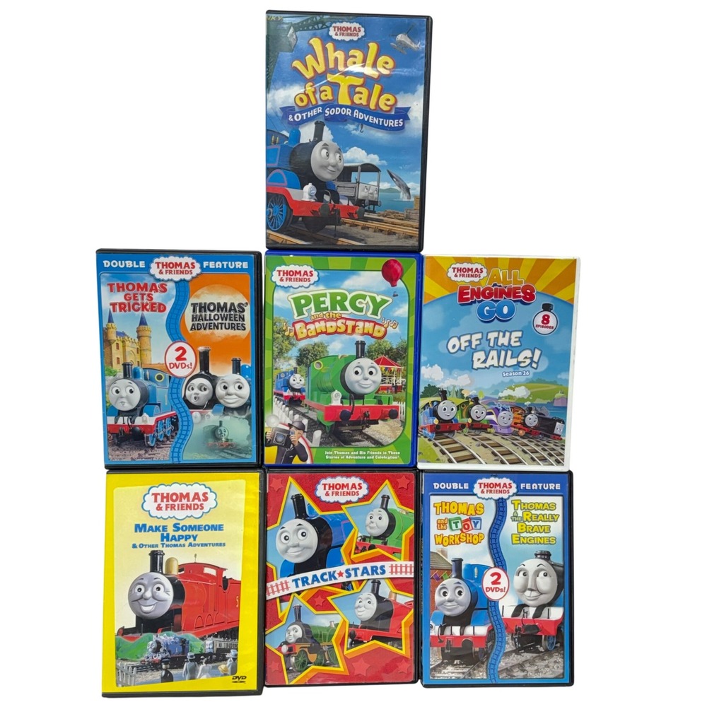 Thomas & Friends DVD Lot of 7 - All Engines Go Track Stars Whale Tale